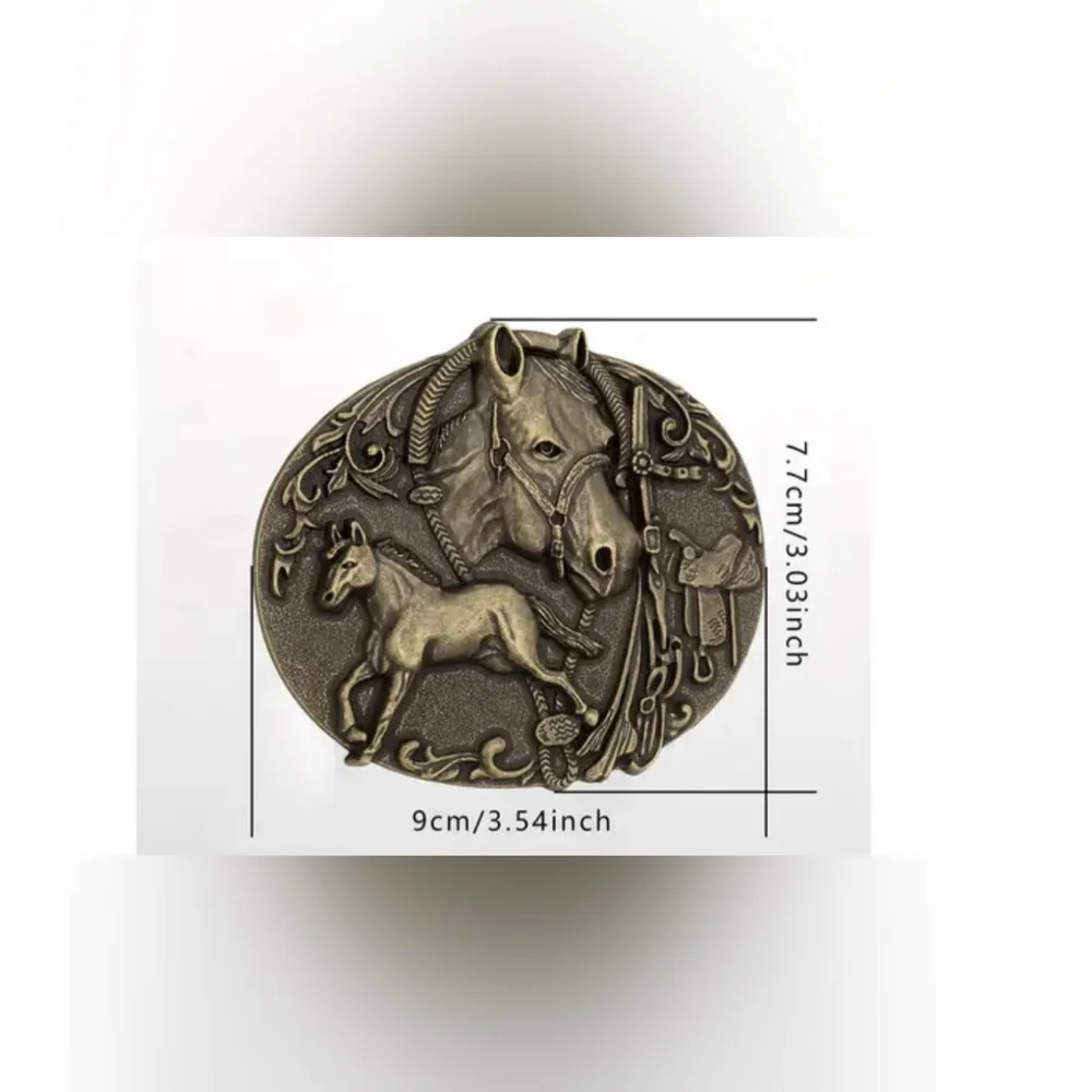 New Horse and Foal Belt Buckle, T3MISB7F